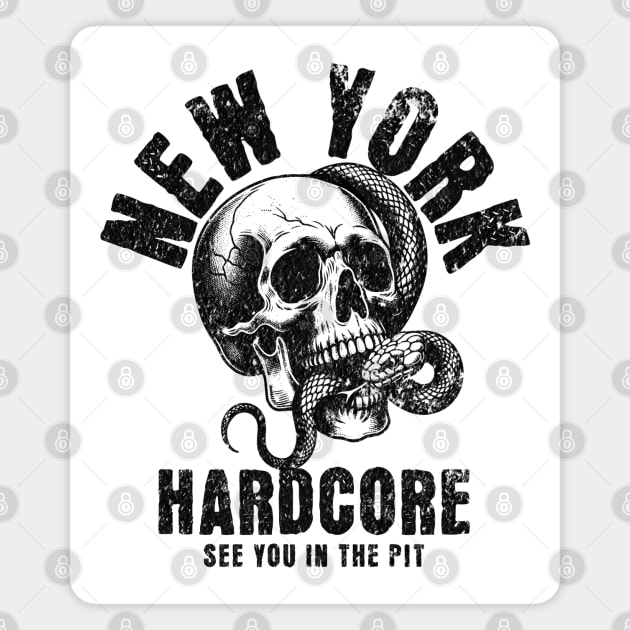 New York Hardcore skull Magnet by Brand X Graffix